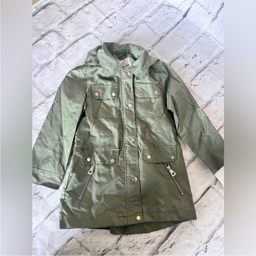 Urban Republic girls military hooded rain jacket new size 4